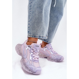 Zapatillas de deporte de cuero para mujeres Goe RR2N4081 Purple violeta 14