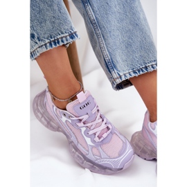 Zapatillas de deporte de cuero para mujeres Goe RR2N4081 Purple violeta 11