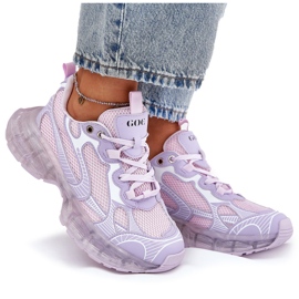 Zapatillas de deporte de cuero para mujeres Goe RR2N4081 Purple violeta 15