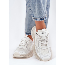 Zapatillas de deporte de cuero femenino Goe RR2N4083 beige 3