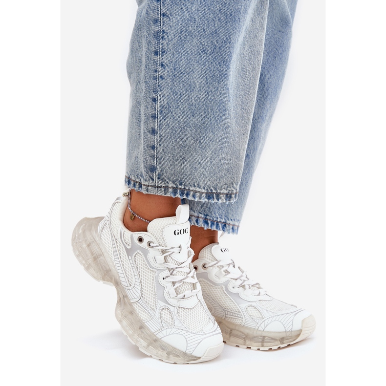 Zapatillas de deporte de cuero femenino Goe RR2N4083 beige 1