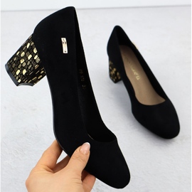 Zapatos de tacón mujer en ante negro Sergio Leone PB178 1