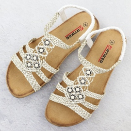 Las cómodas sandalias de las mujeres deslizan -Up White Artiker 56C1323 blanco 3
