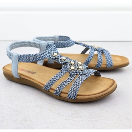 Las cómodas sandalias de las mujeres resbalaron azul Artiker 56C1325 2