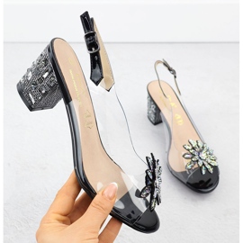 S.Barski Sandalias de mujeres transparentes en el pilar con circones de circones Czarne S. Barski MR51-002 negro 1 S.Barski Sandalias de mujeres transparentes en el pilar con circones de circones Czarne S. Barski MR51-002 negro 1