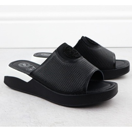 Zapatillas de cuero para mujeres cómodos jezzi negro 8479 2