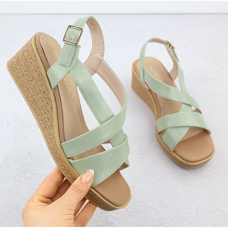 Sandalias para mujeres para el verde pintado Sergio Leone SK298 1
