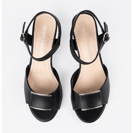 Sergio Leone Sandalias en el pilar de las mujeres con un tacón al aire libre negro 2 Sergio Leone Sandalias en el pilar de las mujeres con un tacón al aire libre negro 2