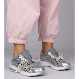 Zapatillas plateadas con decoraciones desmontables plata 1