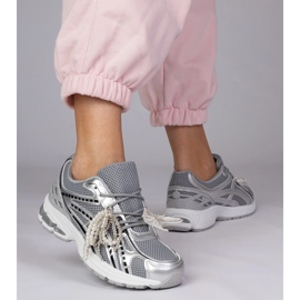 Zapatillas plateadas con decoraciones desmontables plata 3
