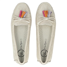 Filippo DP6136/25 ser mocasines de cuero beige 4