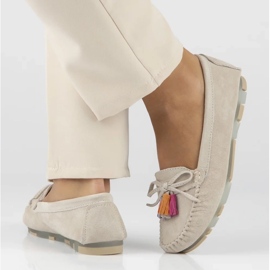 Filippo DP6136/25 ser mocasines de cuero beige 10