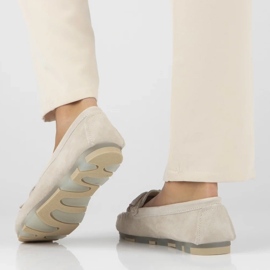 Filippo DP6136/25 ser mocasines de cuero beige 7