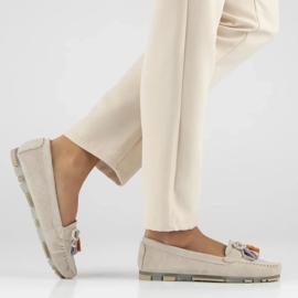 Filippo DP6136/25 ser mocasines de cuero beige 9