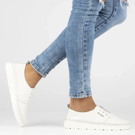 Filippo DP6747/25 Wh de zapatillas de cuero blanco 4