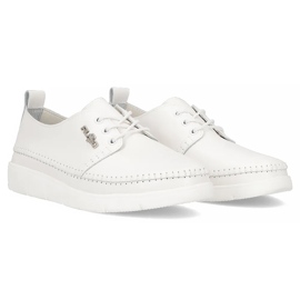 Filippo DP6747/25 Wh de zapatillas de cuero blanco 6