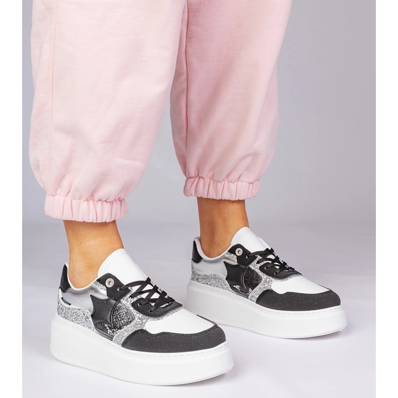 Deportivas negras con purpurina negro 1