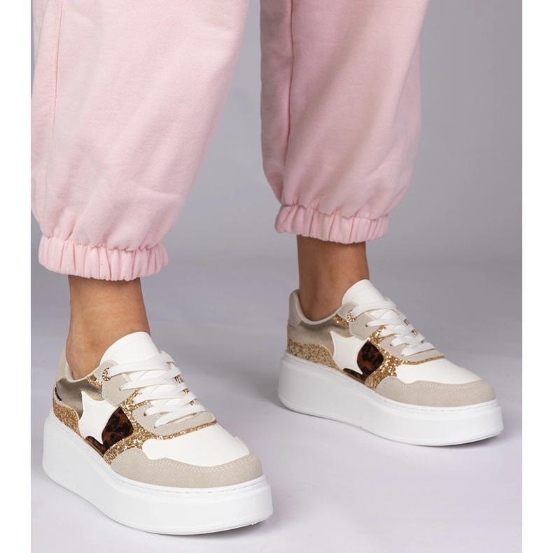 Zapatillas de deporte de leopardo con brillo multicolor 1