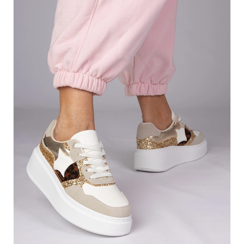 Zapatillas de deporte de leopardo con brillo multicolor 2