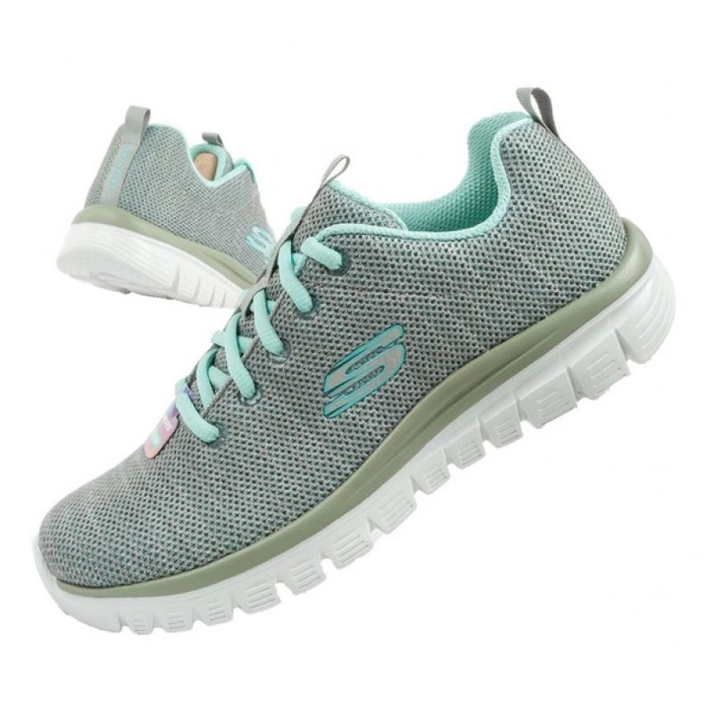 Skechers elegantes zapatos de fortuna retorcida 12614/gimnasio gris 1
