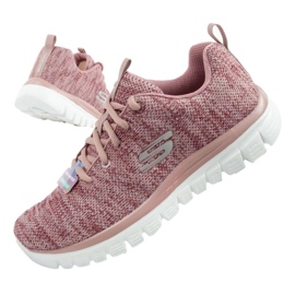 Zapatos skechers elegante fortuna torcida 12614/mve rosado 1
