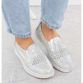 Zapatos de cuero para mujeres Evento de plata abierta 1653 6