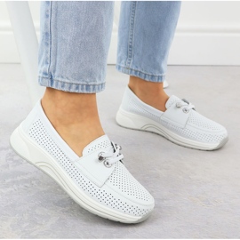 Zapatos de cuero a puertas para mujeres Artiker blanco 56C2101 5