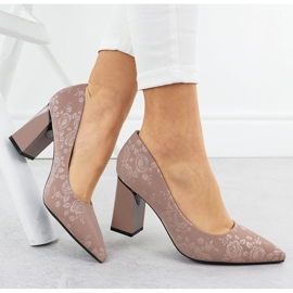 Bombas para mujeres con flores en el pilar Pink Pink Vinceza 62223 rosado 5