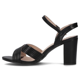 Filippo Sandalias de cuero para mujeres en el poste negro DS6901/25 BK 5