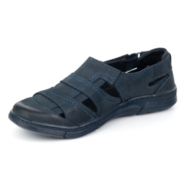 Olivier Zapatos de cuero para hombres 54kz azul marino ligero para el verano 2