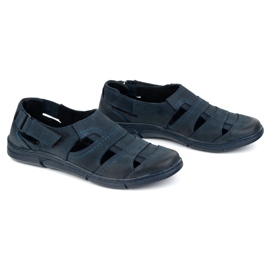 Olivier Zapatos de cuero para hombres 54kz azul marino ligero para el verano 3