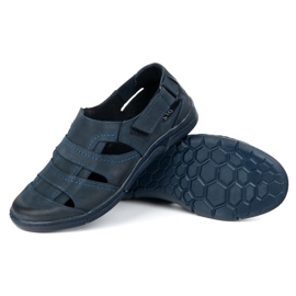 Olivier Zapatos de cuero para hombres 54kz azul marino ligero para el verano 4