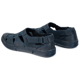 Olivier Zapatos de cuero para hombres 54kz azul marino ligero para el verano 5