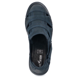Olivier Zapatos de cuero para hombres 54kz azul marino ligero para el verano 6