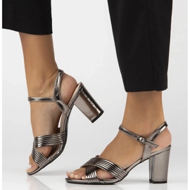 Filippo Sandalias de cuero para mujeres en la publicación de acero de grafito DS6901/25 GN GN negro 3