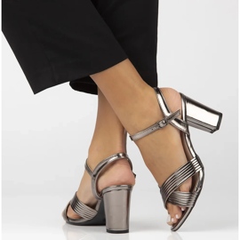 Filippo Sandalias de cuero para mujeres en la publicación de acero de grafito DS6901/25 GN GN negro 4