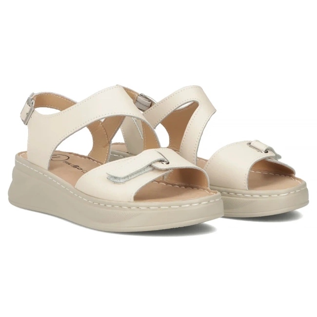 Filippo Sandalias de cuero para mujeres para beige ds7043/25 ser cuñas 1