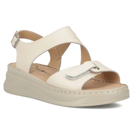 Filippo Sandalias de cuero para mujeres para beige ds7043/25 ser cuñas 3