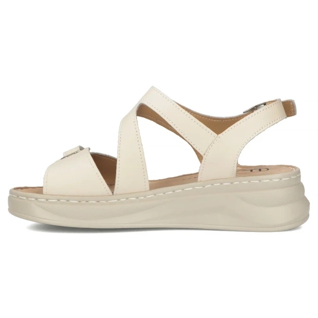 Filippo Sandalias de cuero para mujeres para beige ds7043/25 ser cuñas 2