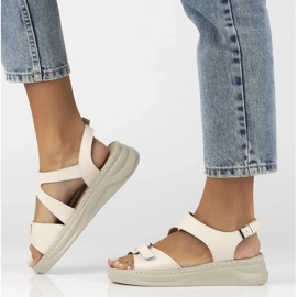 Filippo Sandalias de cuero para mujeres para beige ds7043/25 ser cuñas 7