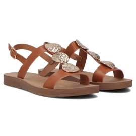 Filippo Sandalias de cuero plano para mujeres Obacs DS6885/25 Brown marrón 8