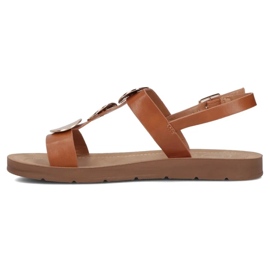 Filippo Sandalias de cuero plano para mujeres Obacs DS6885/25 Brown marrón 7