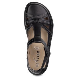 Zapatos Barefoot de mujer Ultralekkie Olivier 1285 Velcro negro 7