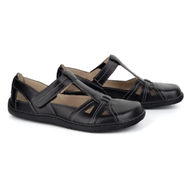Zapatos Barefoot de mujer Ultralekkie Olivier 1285 Velcro negro 4