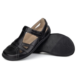 Zapatos Barefoot de mujer Ultralekkie Olivier 1285 Velcro negro 5