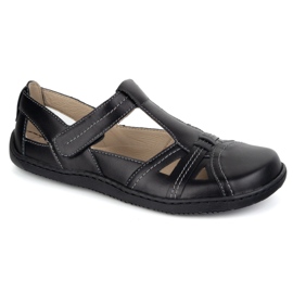 Zapatos Barefoot de mujer Ultralekkie Olivier 1285 Velcro negro 2