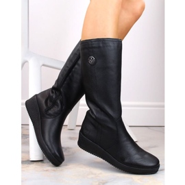 Botas impermeables de piel con aislamiento de lana de oveja Rieker W RKR237B negro 17