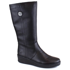 Botas impermeables de piel con aislamiento de lana de oveja Rieker W RKR237B negro 20