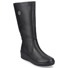 Botas impermeables de piel con aislamiento de lana de oveja Rieker W RKR237B negro 21