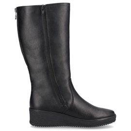 Botas impermeables de piel con aislamiento de lana de oveja Rieker W RKR237B negro 22